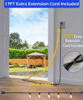120 Ft LED Outdoor String Lights With 32 Shatterproof Edison Bulbs 2700K Warm White Commercial Grade Patio Lighting Heavy Duty Waterproof Outdoor String Lights For Garden Porch Deck Decor Includes 17 Ft Extension Cord installed on porch wall.