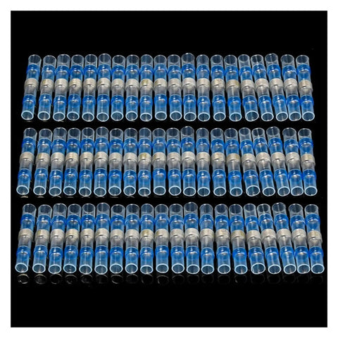 Ultimate 140 Pc Insulated Solder Seal Sleeve Splice Terminals Kit For Heavy Duty Heat Shrink Electrical Wire Butt Connectors That Are Totally Rad And Easy To Install For Any AWG 16-14 Project You Might Have This Season blue insulated solder seal terminals