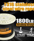 Top Shelf 1/8 Black T316 Stainless Steel Cable Railing 1200 Ft With Cable Cutter Hella Tough Marine Grade 7X7 Wire Rope on spool.