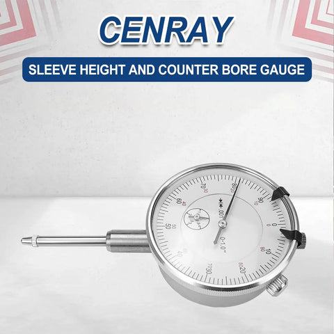 Pro Shop Sleeve Height And Counter Bore Gauge For All Diesel Engines Precision Cylinder Measurement Zero To One Inch Range showing a silver dial gauge tool.