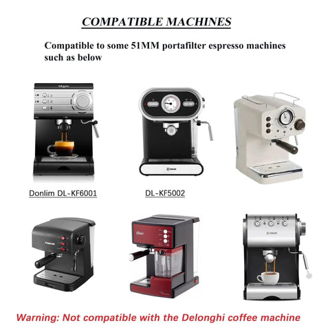 Six 51mm espresso machines compatible with the 51mm Silicone Gasket Ring For Coffee Machines Replacement Group Head Seal.