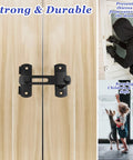 2 Pack Sliding Barn Door Lock Hardware Carbon Steel With Matte Black Finish installed on light wood doors for secure indoor use