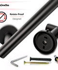 Matte Black Towel Bar 18 Inch Heavy Duty Stainless Steel SUS304 Wall Mounted Towel Holder Rack with mounting hardware
