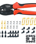 Pro Spark Plug Wire Crimping Tool Kit With Ratchet Crimper For Crimping Stripping And Cutting 7 To 8.5mm Spark Plug Wires Includes 26 Terminals