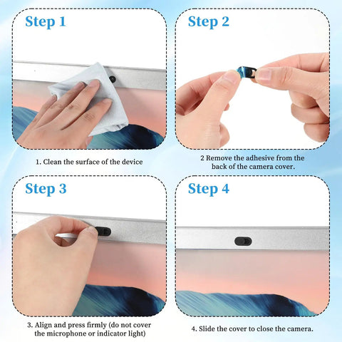 Step-by-step guide to install 50 Pack Ultra Slim Webcam Covers Universal Laptop Phone Tablet Camera Slider Blocker.