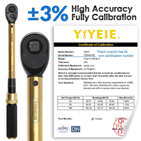 Twenty Two Piece Torque Wrench Set Half Inch Drive Ten To One Hundred Eighty Foot Pounds With Calibration Certificate