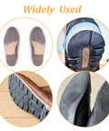 Bevel Design Rubber Heel Patch Kit For Shoes With Anti Slip Patches 2 Pairs Heel Lifts Semi Circular Sole Pads installed on shoes