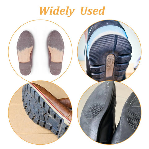 Bevel Design Rubber Heel Patch Kit For Shoes With Anti Slip Patches 2 Pairs Heel Lifts Semi Circular Sole Pads installed on shoes