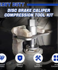 DASBET 24pc heavy-duty disc brake caliper tool set in red for piston wind-back and caliper compression
