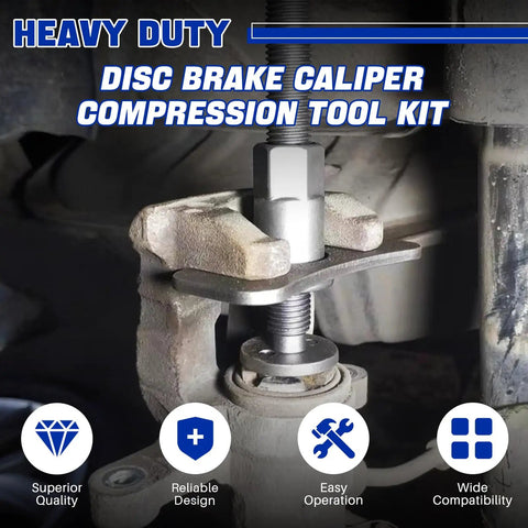 Heavy Duty 24 Piece Disc Brake Caliper Tool Set With Caliper Compressor And Wind Back Tool For Pad Replacement Brake Spreading Tools Must Have Carbon Steel Construction With Rust Proof Finish Blue