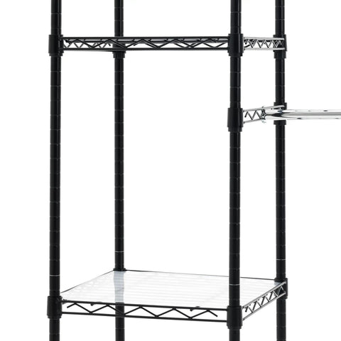Expandable Metal Hanging Closet Organizer Featuring Two Adjustable Rods And Ten Heavy Duty Shelves Flat Out Tough Steel Wire Build For Smooth Setup Straight Up Versatile Closet Storage Rack In Black