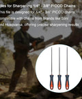 4.0mm Chainsaw File For One Quarter To Three Eighths Inch Picco Chains Fits MS170 MS180 MS250 Saws Sharpening File With Easy Grip Handle 3 Pack Replacement Kit Durable Hardened Steel Fast Precise Sharpening