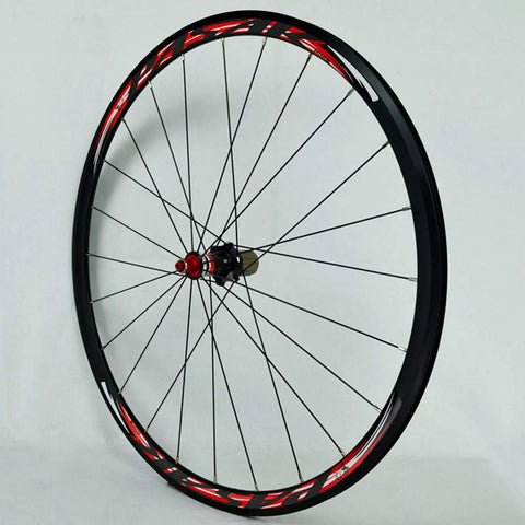 Carbon Fiber Road Bike Wheel Set 700C 30mm Matte Black Aluminum Double Wall Rim Quick Release Front 100mm Rear 130mm For 7 8 9 10 11 Speed Flywheel.