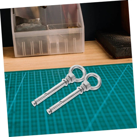 Heavy Duty Stainless Steel Eye Bolts Hanger Kit 5 Piece For Secure Lifting And Suspension on cutting mat