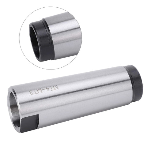 Morse taper reducer sleeve MT4 to MT3, steel, side view for CNC lathe/milling