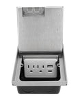 Slick Recessed Floor Outlet With Dual Usb A And C Ports Heavy Duty Flush Mount Electrical Receptacle Box Kit for easy access.