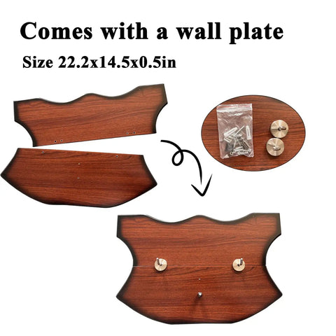 Two Piece Metal Sword Cosplay Props Set With Hanging Display Board Wall Mount Display Knight Killer Theme wooden wall plate
