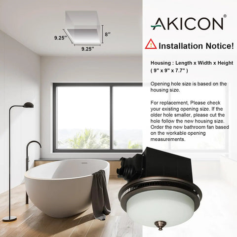 Ultra Quiet Bath Exhaust Fan With Light 110 CFM 1.5 Sones Ventilation With Night Light Oil Rubbed Bronze in modern bathroom
