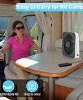 10 Inch Box Fan With 3 Speeds And 8 Hour Timer Quiet Square Window Fan for RV camping on table inside vehicle