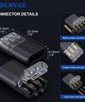 3 Wire Plug In Connector With Locking Buckle 18 To 22 AWG Pack Of 20 showing connector details and dimensions