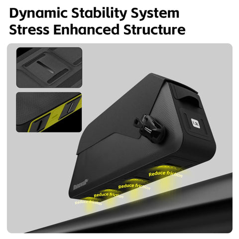Waterproof Top Tube Bag For Bike With Magnetic Closure, Dynamic Stability System, Stress Enhanced Structure, Quick Release