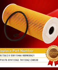 Top Notch Direct Fit Oil Filter Replacement For Volkswagen TDI Pack Of 6 038115466 074115562 0009830621 74115562 CH8530 LF16176 Compatible With Audi A3 A4 Seat Galaxy Ford Models showing filter and ring
