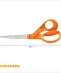 Orange Handle Stainless Steel Scissors For All Purpose Cutting Ergonomic Design Sharp Blades For Office Crafts Paper Fabric