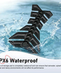 Badass 3D Rubber Fishbone Motorcycle Tank Pad With Grippy Antislip Knee Grip For Universal Street Bike Fuel Tanks Custom Black floating in water demonstrating waterproof features.