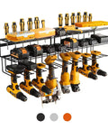 Power Tool Organizer Wall Mount For Garage With Drill Holder And Storage Rack, Heavy Duty Steel Construction, tools stored