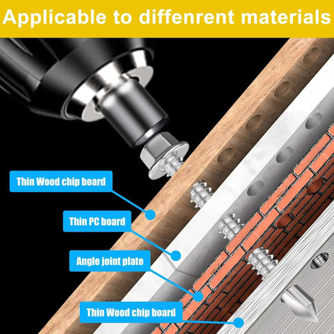 160 Piece Hex Washer Head Self Drilling Screws Set In 410 Stainless applied to wood, PC board, angle plate