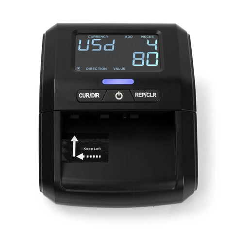 Portable Counterfeit Money Detector With LCD Display, Infrared And Magnetic Detection, Multi Currency Support shown front view