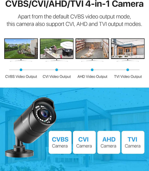 Dope Crystal Clear 1080P 1920TVL Outdoor Indoor Security Camera Bullet 4 In 1 TVI CVI AHD CVBS Hybrid For Analog DVR CCTV Systems