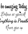 Removable Peel And Stick Inspirational Quote Wall Decals Set With Four Motivational Phrases for Classroom Home Office Decor
