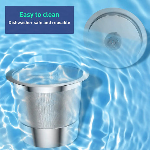 Eco-Friendly Reusable Stainless Steel Coffee Filters For Keurig 1.0 And 2.0 Brewers Compatible With Most K-Cup Machines in water