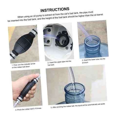 Manual Fuel Transfer Siphon Pump Portable Hand Pump For Cars Lawn Equipment And Fish Tanks Easy Siphon With No Mess Spill Prevention And Strong Suction And Large Flow Oil Transfer For Emergency Liquids, hand squeeze bulb instructions