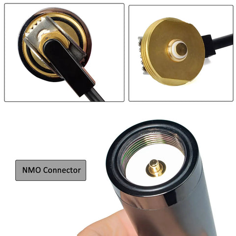 NMO connector details of Low Profile UHF GMRS Antenna For Roof Mount With NMO To UHF PL259 Adapter, 13 Ft RG58U Cable, 460 470 MHz Amateur Radio