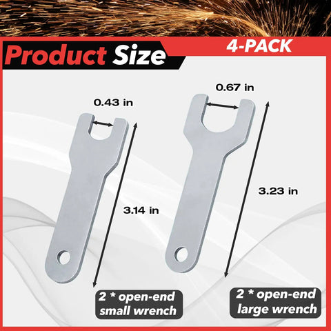Knucklebuster Replacement Spinner Keys For Pneumatic Die Grinders Heavy Duty Stainless Steel Air Tool Wrenches 4 pack size 0.43in and 0.67in wrenches