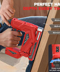 Badass Cordless Brad Nailer and T-50 Staple Gun 2-In-1 Powerhouse Featherlight 3Lb Tool Compatible with Milwaukee 18V Battery 2000 Pieces Included for Upholstery Leather Wood Home Diy Snag-Free Zero Hassle featuring depth adjustment knob and nail guide