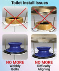 Adjustable Toilet Flange Repair Kit For Broken Or Low Bowls Features Self Adjusting Wax Free Seal And Built In Extender to simplify toilet installation.