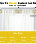 Diagram showing how to choose curtain rod size using Telescoping Double Curtain Rod Set From 30 To 60 Inches With Gold Finish.
