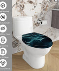Toilet Seat Elongated Resin for Bathroom in clear water design, fitting standard toilet, easy to clean, measures 14.5" x 18.5".