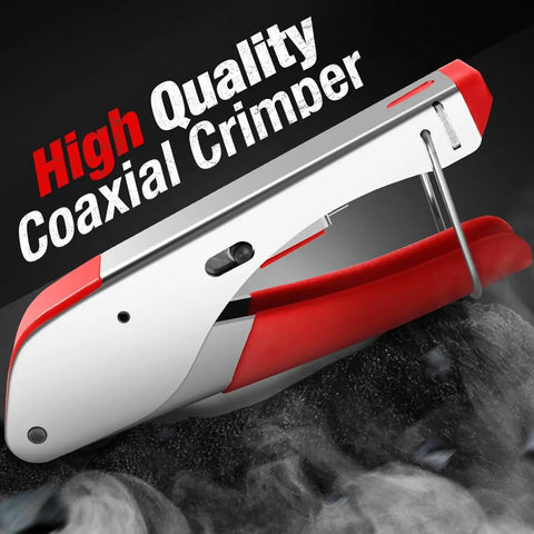 Pro Grade 3 In 1 Coax Cable Repair Kit with crimper tool for RG59 RG6 RG11 RG7 F Type connectors.
