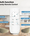Ceiling Fan With Lights And Remote Control 48 Inch Black Finish Dimmable LED Light Quiet Silent Motor 3 Blades controller diagram