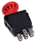 Blade Clutch PTO Switch Replacement For Hustler Super Z And Z Series Mowers, red button, 8-terminal, side angle