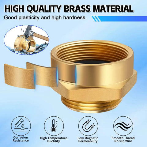 Brass Fire Hose Adapter One And A Half Inch NST NH Female To One And A Half Inch NPT Male Hex Nipple Connector high quality 
