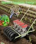 One Wheel Hand Push Garden Seeder For Easy Manual Planting Of Vegetables And Flowers, Adjustable Row Spacing And Depth