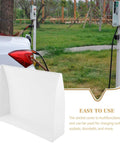 Heavy Duty EV Charging Station Rain Cover For Outdoor Wall Units Weatherproof Roof, white ABS cover mounted above EV charger.