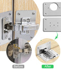 Beefy Heavy Duty Hinge Repair Plate Kit For Cabinets With Rust Resistant Stainless Steel Brackets And Holes, Easy Install Hinges