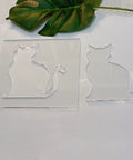 Clear Acrylic Cat Paw Router Template For Woodworking Solid 1/4 Inch Thick Jig For Resin Epoxy Inlay Crafts, showing two cat silhouettes.