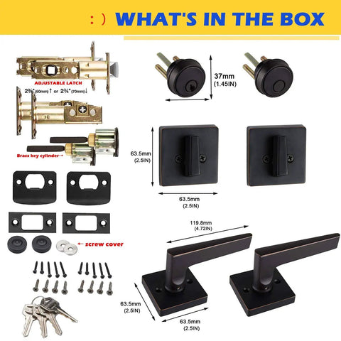 Double Door Lockset With Keyed Entry Handleset And Inactive Dummy Handleset Key Alike Front Exterior Door Lever contents